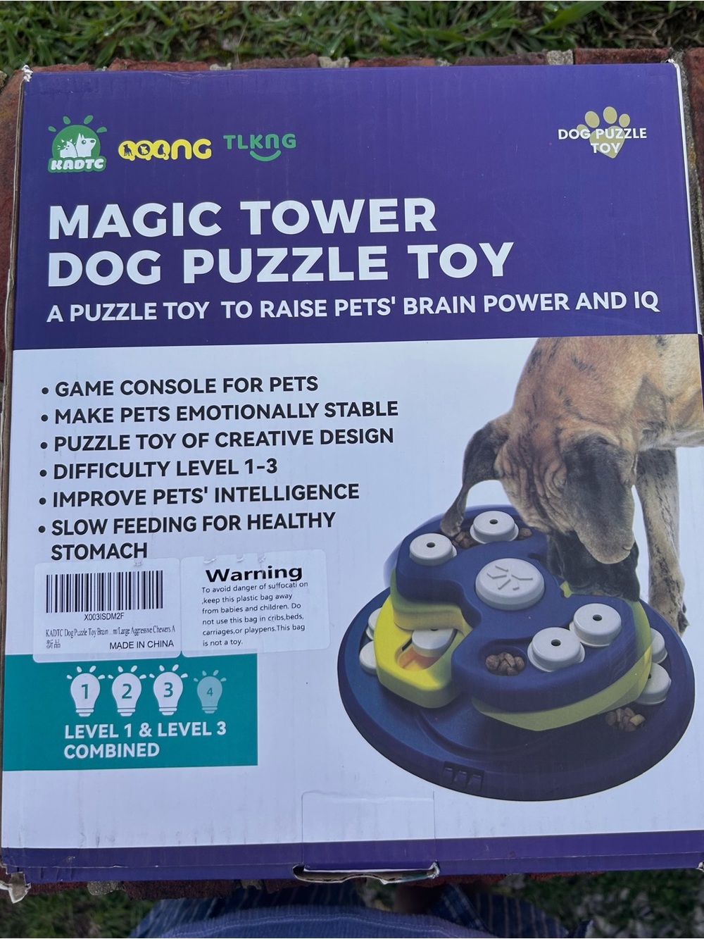 KADTC Magic Tower Dog Puzzle Toy - Blue & Yellow